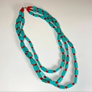 Vintage Turquoise and Coral necklace
